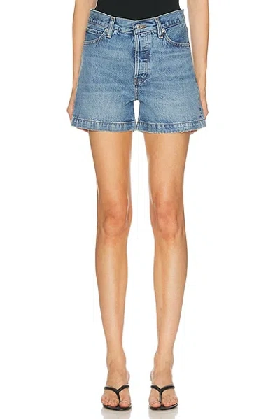 Frame Womens Tempo The Everyday High-rise Denim Shorts In Blue