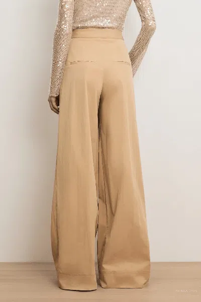 Veronica Beard Heron Pleated Wide Leg Pants In Brown