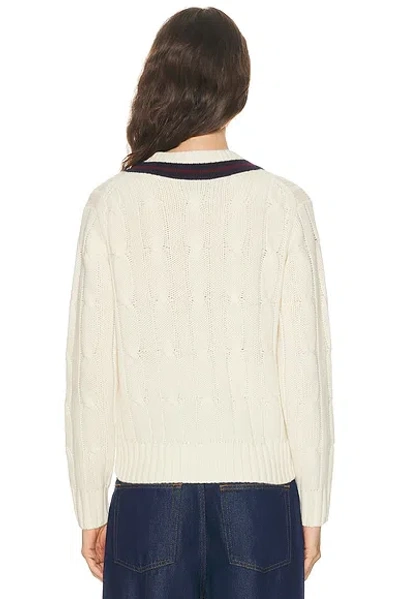 Nili Lotan Fabiana Striped Cable-knit Wool Sweater In White