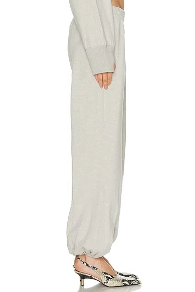 Norma Kamali Boyfriend Puff Jog Sweatpants Light Heather Grey In White