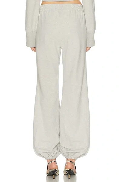 Norma Kamali Boyfriend Puff Jog Sweatpants Light Heather Grey In White