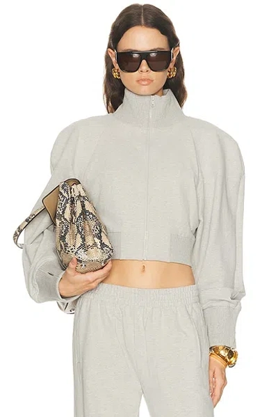 Norma Kamali Oversized Stretch-cotton Jersey Bomber Jacket In Gray