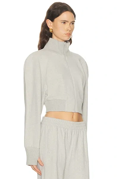 Norma Kamali Oversized Stretch-cotton Jersey Bomber Jacket In Gray