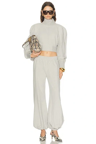 Norma Kamali Oversized Stretch-cotton Jersey Bomber Jacket In Gray