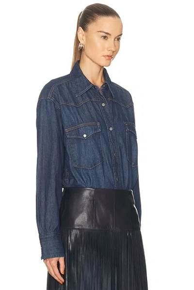 Twp Og Supersized Button Down Top In Blue