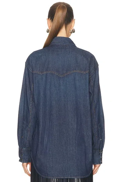 Twp Og Supersized Button Down Top In Blue