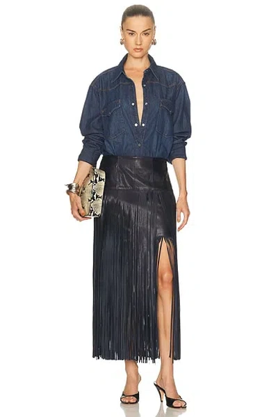 Twp Og Supersized Button Down Top In Blue