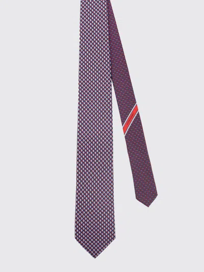 Ferragamo Pegasus Print Silk Tie In Blue