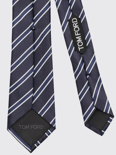 Tom Ford Regimental Tie Striped Pattern Slim Shape In Blue