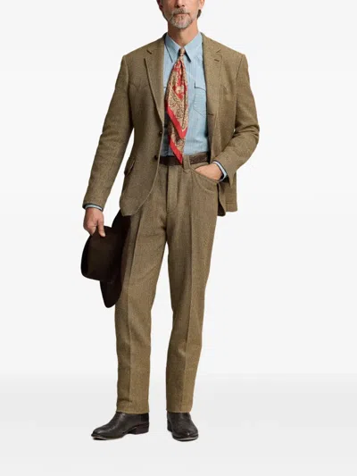 Rrl Plaid-pattern Blazer In Brown