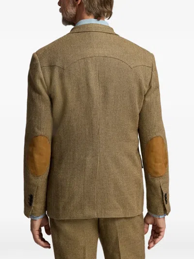 Rrl Plaid-pattern Blazer In Brown