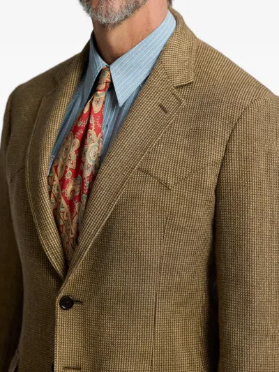 Rrl Plaid-pattern Blazer In Brown