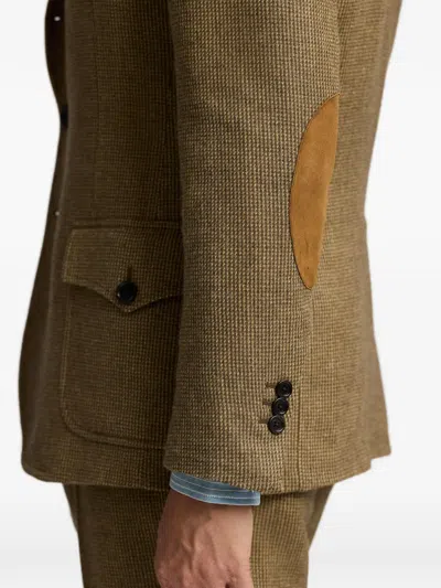 Rrl Plaid-pattern Blazer In Brown
