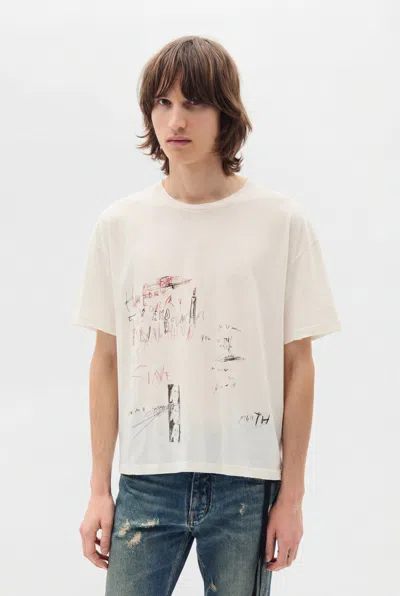 Ann Demeulemeester Everything Is Fine Sketch T-shirt In Neutral