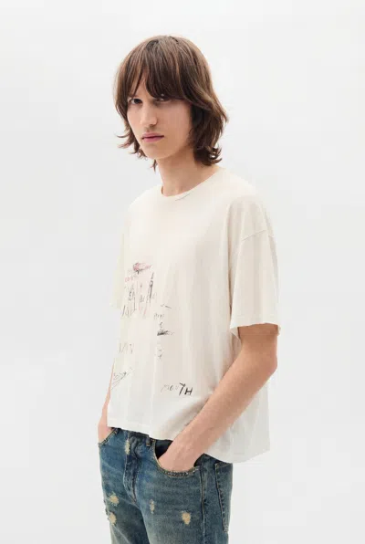 Ann Demeulemeester Everything Is Fine Sketch T-shirt In Neutral