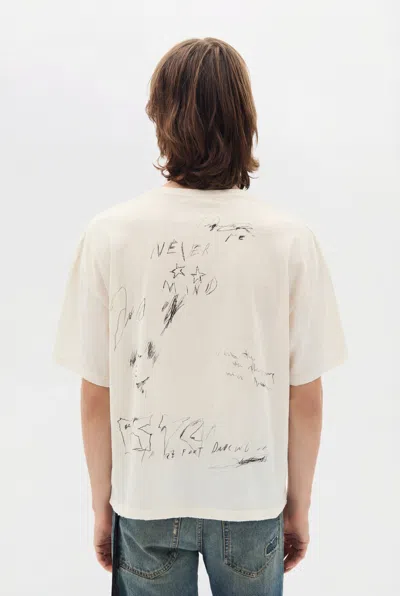 Ann Demeulemeester Everything Is Fine Sketch T-shirt In Neutral