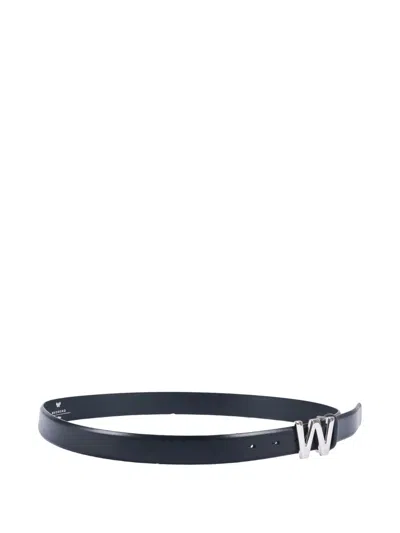 Weekend Max Mara Logo-buckle Leather Belt In Black