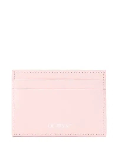 Off-white Diagonal-stripes Card Case In Pink