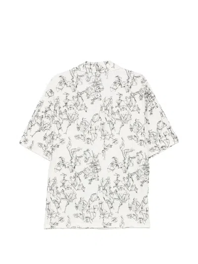 Qasimi Buttoned Pattern Shirt In White