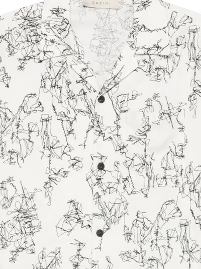 Qasimi Buttoned Pattern Shirt In White