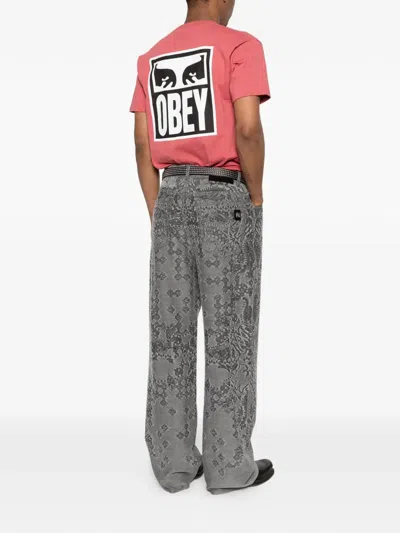 Obey Logo T-shirt In Red
