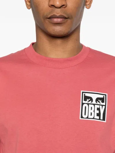 Obey Logo T-shirt In Red