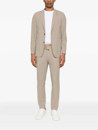 Distretto 12 Active Single-breasted Patch-pocket Jacket In Brown