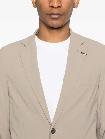 Distretto 12 Active Single-breasted Patch-pocket Jacket In Brown