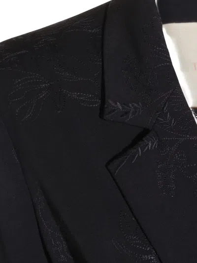 Twinset Tie-waist Patterned Blazer In Black