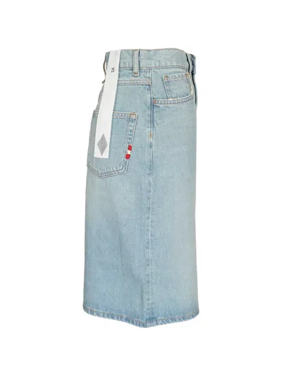 Amish Belt-loop Buttoned Shorts In Blue