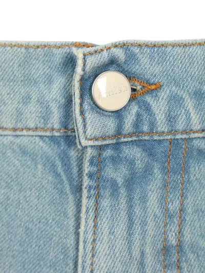 Amish Belt-loop Buttoned Shorts In Blue