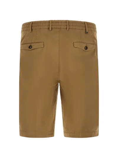Pt Torino Belt-loop Buttoned Shorts In Brown