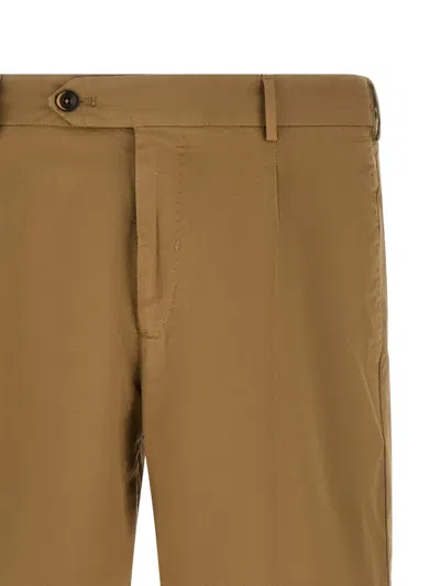 Pt Torino Belt-loop Buttoned Shorts In Brown