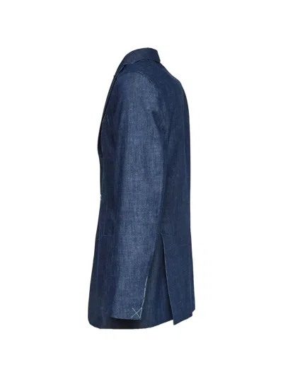 Boglioli Buttoned Blazer In Blue
