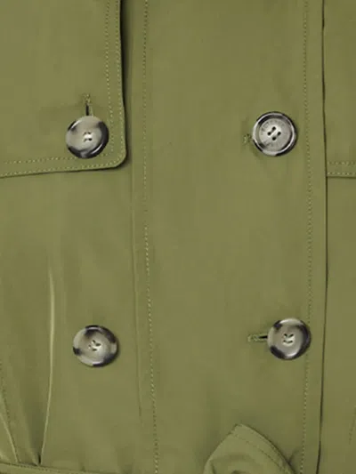 Peuterey Button-up Belted Coat In Green