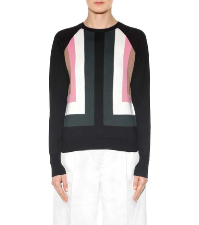 Shop Marni Silk-blend Sweater In Llack