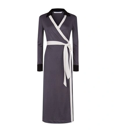 Diane Von Furstenberg Cybil Wrap Midi Dress In Grey Multi