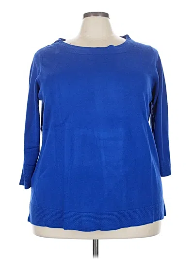 Karen Scott Pullover Sweater In Blue