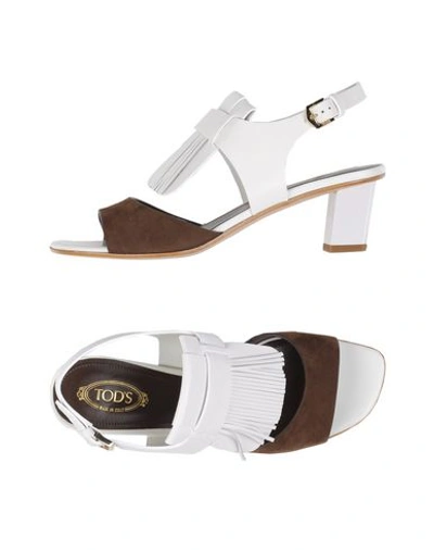 Tod's Sandals In Dark Brown