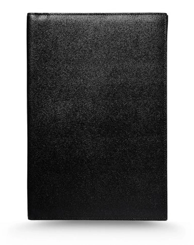 Valextra Grained-leather Passport Holder In Black