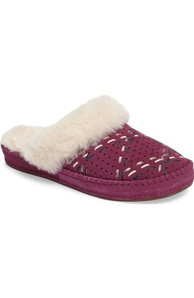 Ugg Aira - Tehuano Genuine Shearling Slipper In Purple Passion Suede