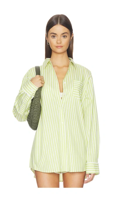 Solid & Striped The Avril Button Down Top In Green
