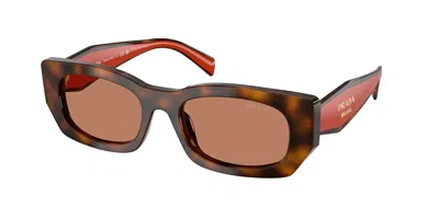 Prada 53mm Pillow Square Polarized Sunglasses In Brown