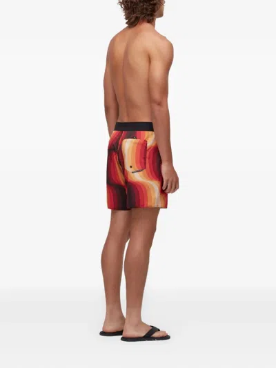 Osklen Wave-pattern Swim Shorts In Red