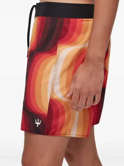 Osklen Wave-pattern Swim Shorts In Red
