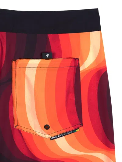 Osklen Wave-pattern Swim Shorts In Red