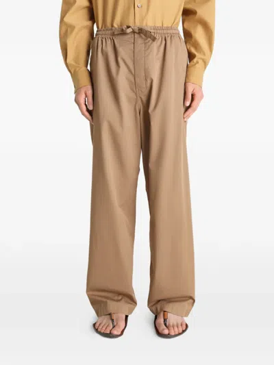 Lemaire Drawstring Trousers In Brown