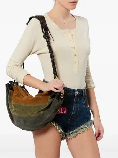 Isabel Marant Womens Multicolor Khaki Maia Medium Suede Shoulder Bag
