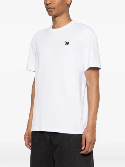 Msgm Logo-embroidered T-shirt In White