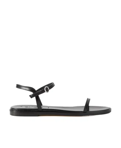 Aeyde Nettie Leather Ankle-strap Sandals In Black